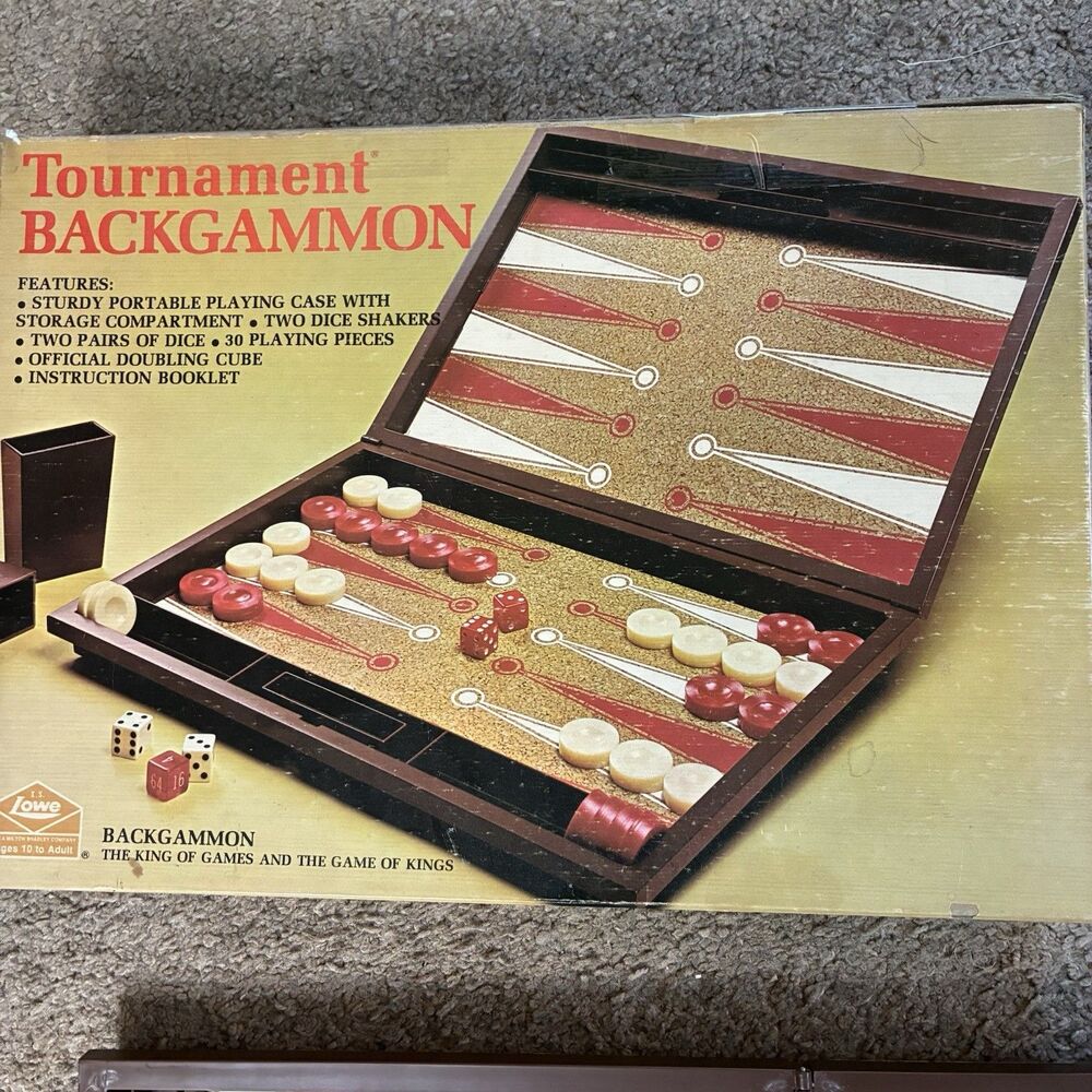 1973 E.S. Lowe Tournament Backgammon Complete In Box Nice Condition Game Night